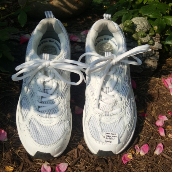 DR. SCHOLL'S ♡ White Leather|Mesh Air-Pillo Personal Trainers Rocker Sneakers 6 - Picture 3 of 13
